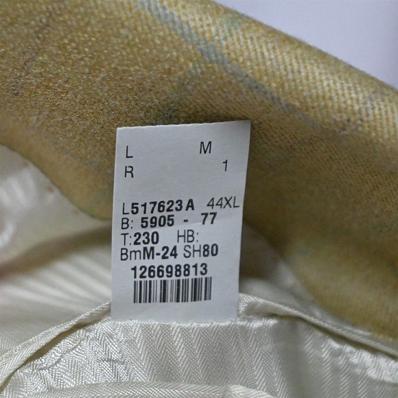 Tallia‎ 44XL Yellow Windowpane 3 Button Blazer Jacket Sport Coat - Picture 9 of 10